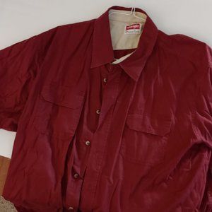 Red collared shirt